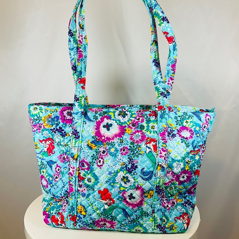 🌷Vera Bradley Disney Ariel Floral Small Tote Bag Purse Spring Break - Picture 2 of 5